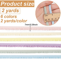 12 ярд двухцветного нейлонового эластичного кружева с оборками OCOR-GL0001-07