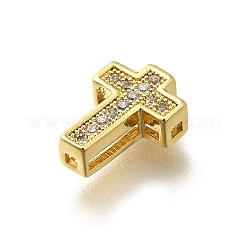 Латунные микро проложить кубического циркония бусы KK-P295-21G