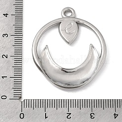 Pendentif en acier inoxydable 304 serti cabochon en forme de lune&nbsp;STAS-P454-10P