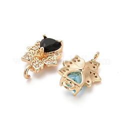 Подвески-соединители в виде стеклянных сердец KK-M314-15KCG