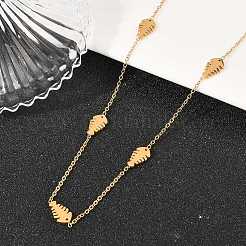 Женские цепочки-цепочки из нержавеющей стали 304 в форме рыбьей кости&nbsp;NJEW-A064-04G