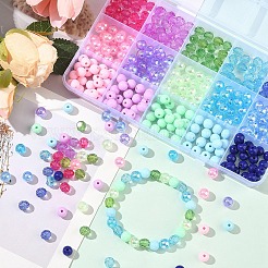 345шт 15 стиля непрозрачные и прозрачные акриловые бусины&nbsp;MACR-YW0003-95