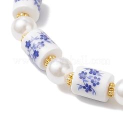 Браслеты из искусственного жемчуга ручной работы с печатью и АБС-пластиком&nbsp;BJEW-JB12699