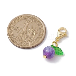 Круглая подвеска из смолы с имитацией кошачьего глаза&nbsp;HJEW-JM01986-01