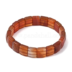 Bracelets extensibles unisexes en perles de cornaline naturelle teintes et chauffées&nbsp;G-K303-02G