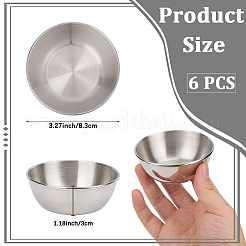 6 cuenco para mojar de acero inoxidable&nbsp;AJEW-CP0009-70P