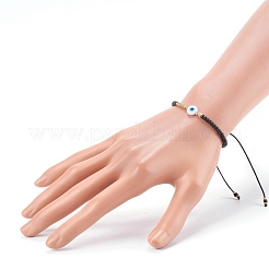 Bracelets réglables de perles tressées avec cordon en nylon&nbsp;BJEW-JB06023-01