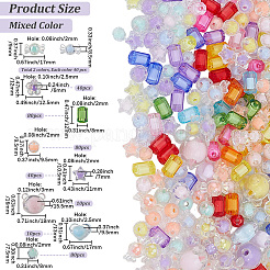 420pcs 9 Arten transparente Acrylperlen&nbsp;TACR-PA0001-33