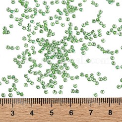 TOHOラウンドシードビーズ  日本製シードビーズ  （内側に184)色の光沢クリスタル/スペアミントが裏打ちされています  11/0  2.2mm  穴：0.8mm  約1110PCS /ボトル  10 G /ボトル&nbsp;SEED-JPTR11-0184