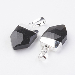 Подвески из натурального окрашенного и нагретого черного агата&nbsp;G-G737-15B-S