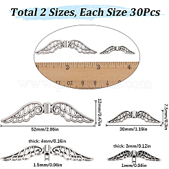 60шт 2 стиля бусины из сплава в тибетском стиле FIND-SC0010-41