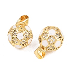 Pendentifs en laiton sertis de micro-pavés de zircone cubique transparente sur le thème du sport&nbsp;KK-D232-22G-03