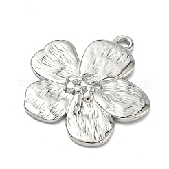 304ステンレスペンダント  花のチャーム  ステンレス鋼色  27x25x2.5mm  穴：2mm&nbsp;STAS-C168-02A-P