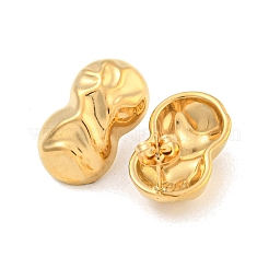 ピーナッツ 304 ステンレススチール イヤリング  女性用スタッドピアス  ゴールドカラー  22x13mm&nbsp;EJEW-L290-032G