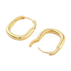 Серьги-кольца из латуни с овальным покрытием&nbsp;EJEW-N055-29G-RS