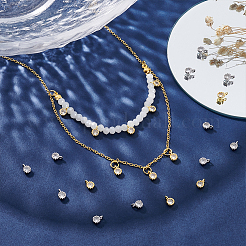 24 шт. 2 цвета латунные подвески с микропаве и кубическим цирконием&nbsp;KK-UN0005-06