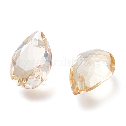 ガラスラインストーンチャーム  多面カット  ティアドロップ  黄金の影  11.5x8x5mm  穴：1.5mm&nbsp;RGLA-A024-H03-001GS