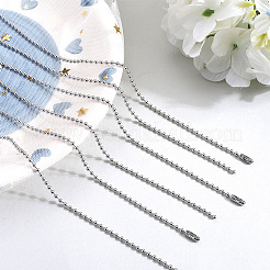 Изготовление ожерелья из шариковой цепочки из нержавеющей стали 304 NJEW-BBC0001-10C