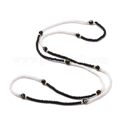 Mauvais œil au chalumeau et graines de verre perles élastiques à la taille chaînes de perles&nbsp;NJEW-C00020-06