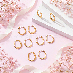 12 paire de boucles d'oreilles créoles ovales en acier inoxydable 202&nbsp;EJEW-UN0003-37