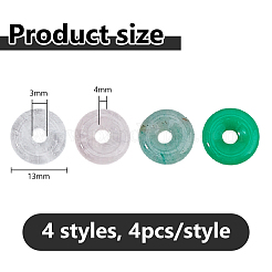 16 шт. 4 стиля: натуральный зеленый авантюрин&nbsp;G-DC0001-60