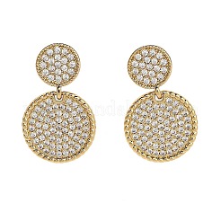 Серьги-гвоздики с цирконом из латуни EJEW-M097-01B-G