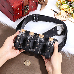 Rechteckige mittelalterliche Gürteltasche aus PU-Leder mit 4 Glastrankflasche&nbsp;AJEW-WH0077-080B