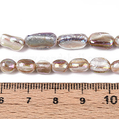 Нити бусин из натуральных пресноводных раковин с гальваническим покрытием SHEL-T020-33