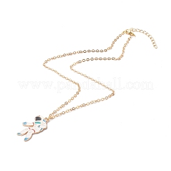 Colliers pendentif astronaute en alliage émaillé&nbsp;NJEW-JN03622-02