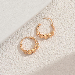 Серьги-кольца из латунных круглых бусин NG3956