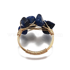 Кольца из натурального лазурита для женщин&nbsp;RJEW-TA00202-02