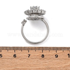 Вращающиеся открытые манжеты-кольца для женщин с изображением подсолнечника RJEW-C118-10P