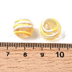 Бусины ручной работы из эмали с золотым песком&nbsp;LAMP-B035-03G