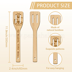 6 個竹スプーン & ナイフ & フォーク  デザート用食器  コーヒー  60x300mm  6スタイル  1個/スタイル  6個/セット&nbsp;AJEW-WH0411-044