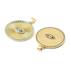 Colgantes de circonita cúbica azul cielo con micro pavé de latón&nbsp;CU-CBA6938-06G-02