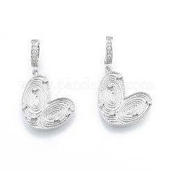 Латунные микропаве прозрачные подвески с фианитом KK-F841-06P