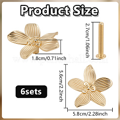 6 шт. ручки для ящиков из цветочного сплава FIND-GO0004-03