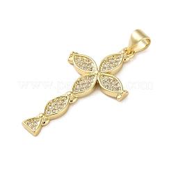 Pendenti in ottone con micro micro pavé di zirconi trasparenti&nbsp;KK-A212-01G-G