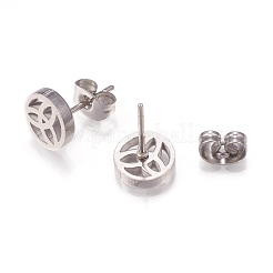 Серьги-гвоздики из нержавеющей стали 304 EJEW-N045-02P