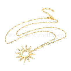 Латунные полые солнечные подвески ожерелья для женщин NJEW-S449-06G