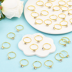 40 шт. регулируемые кольца из сплава со стразами для женщин&nbsp;RJEW-SP0001-02G