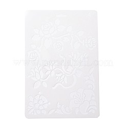 プラスチック再利用可能な描画絵画ステンシル テンプレート  DIY スクラップブック 壁 布 床 家具用  長方形  ホワイト  262x174x0.4mm&nbsp;DIY-F018-B04