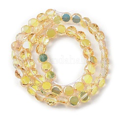 Стеклянные бусины с гальваническим покрытием &nbsp;EGLA-L045-G-HP01