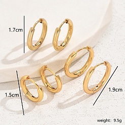 3 пара минималистичных комплектов серег-колец из нержавеющей стали 201&nbsp;XY1482