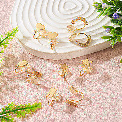 10 Stück 5 Stile Messing Micro Pave Zirkonia Clip-on Beschläge&nbsp;EJEW-TA0001-66B
