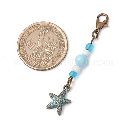 Подвеска с подвесками и стеклянными бусинами на морскую тематику HJEW-JM03158-02