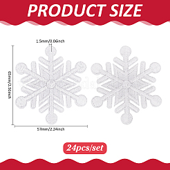 24 шт. снежинка нашивки на ткань из искусственного шелка&nbsp;DIY-PH0033-03