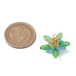 Стекло с круглыми ракушечными жемчужинами и акриловыми подвесками и латунными бусинами&nbsp;PALLOY-MZ00646-01