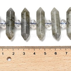 Нити бусин из натурального лабрадорита с двойными концами G-H069-B04-01