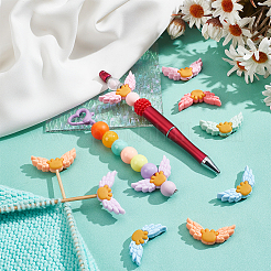 Экологичные силиконовые фокальные бусины пищевого качества с крыльями SIL-NB0001-43